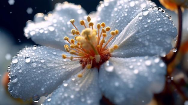Neige en été fleur magnifiquement épanouie IA générative