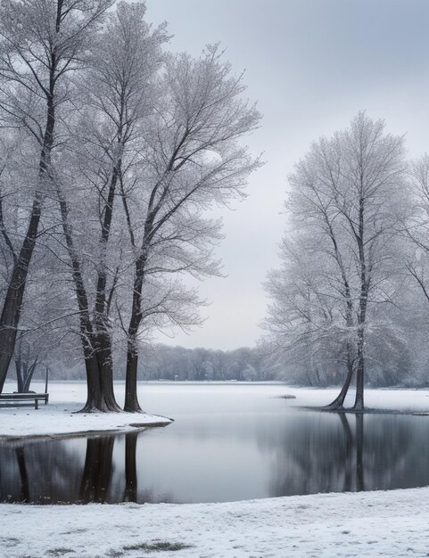 neige de forêt d'hiver