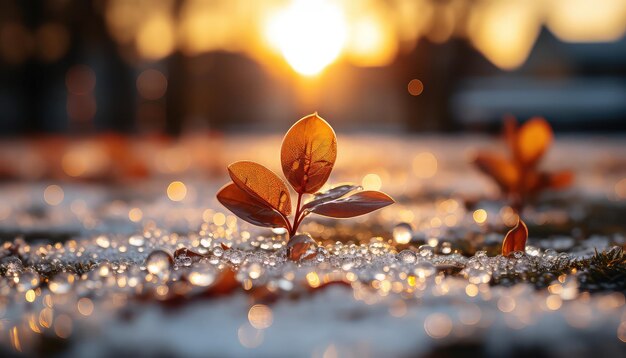 Neige fraîche et soleil doré