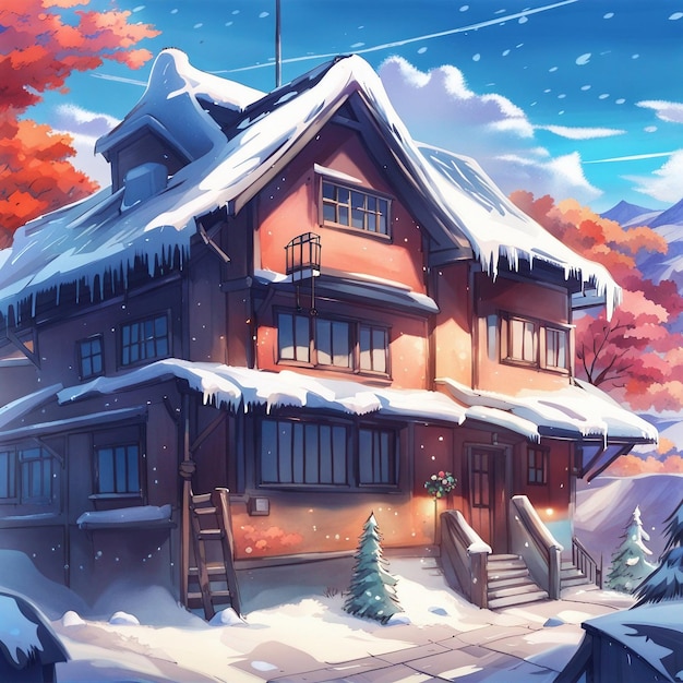 Une neige sur la maison