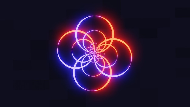 Neon abstract brillant rendu 3D sombre image de rendu 3D