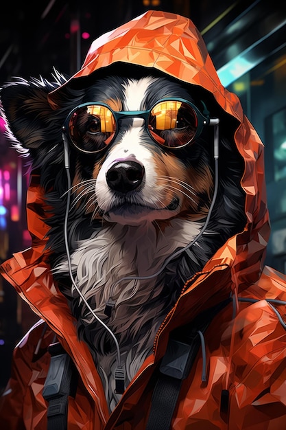 Le néon Cyber Canine Cardigan est le rêve de demain.