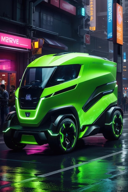 Neon Drive explore l'avenir de l'innovation automobile avec un Cyber Green Power Truck