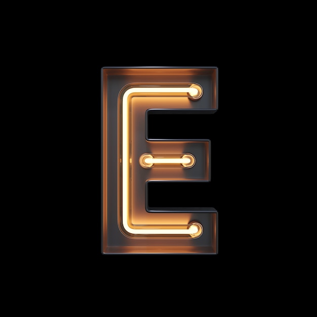 Neon Light Alphabet E