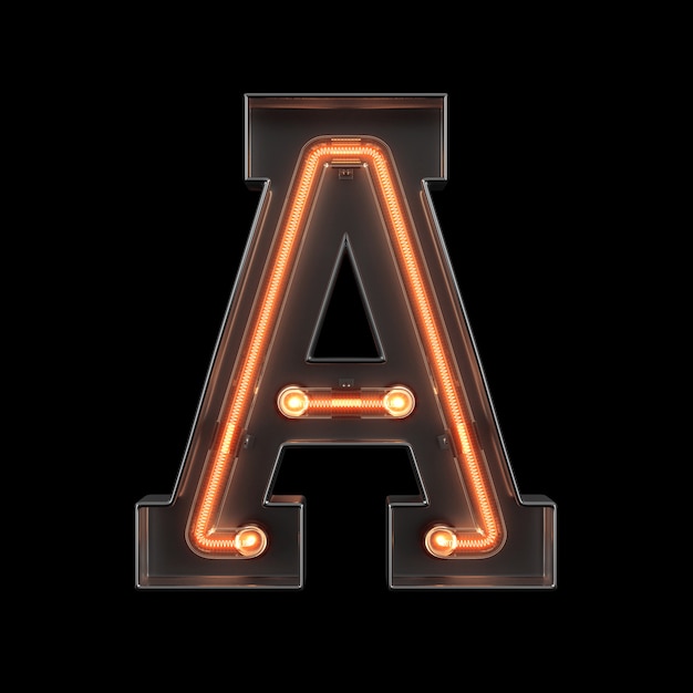 Neon Light Alphabet A