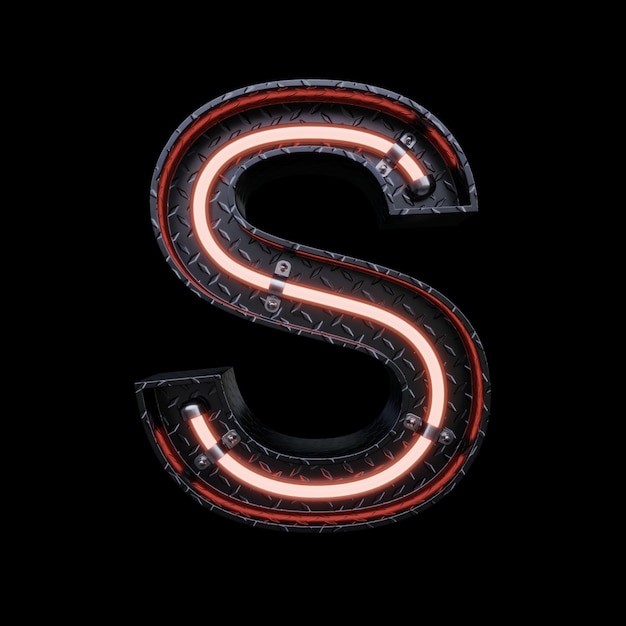 Neon Light Letter A avec des néons rouges.