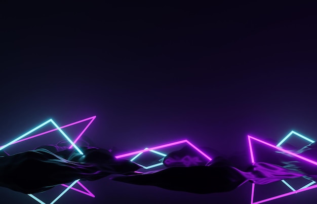 Un néon violet et bleu avec le mot cubes en bas.