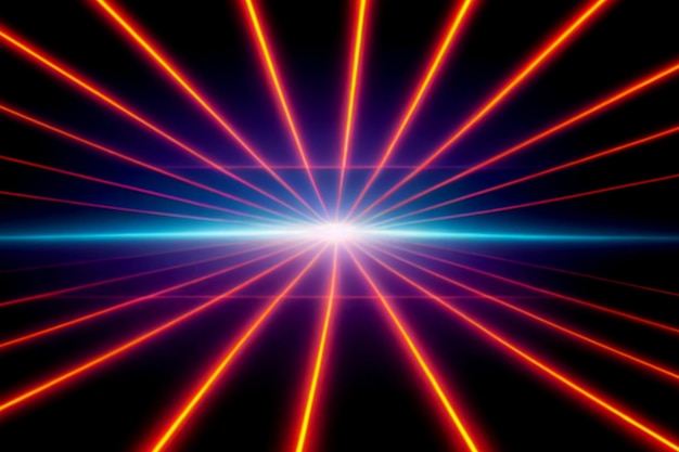 Néons lasers cyberpunk rétro et superpositions lumineuses isolées sur fond noir
