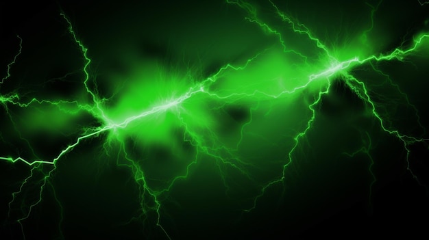 Énergie pure et électricité avec fond de puissance de boulons puissants verts