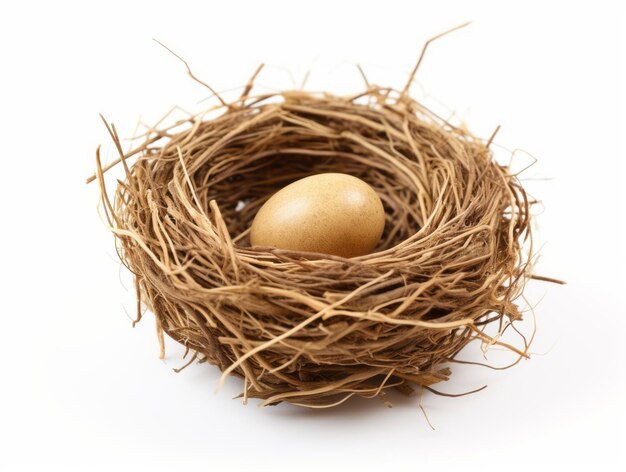 Nest avec œuf d'oiseau isolé
