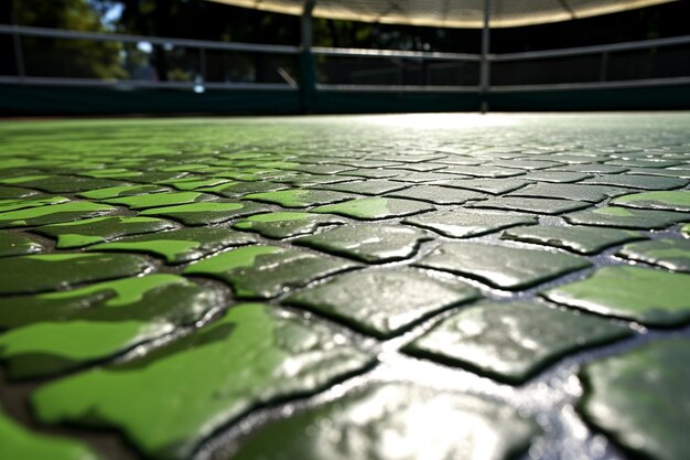 Photo net de tennis dans le terrain vert