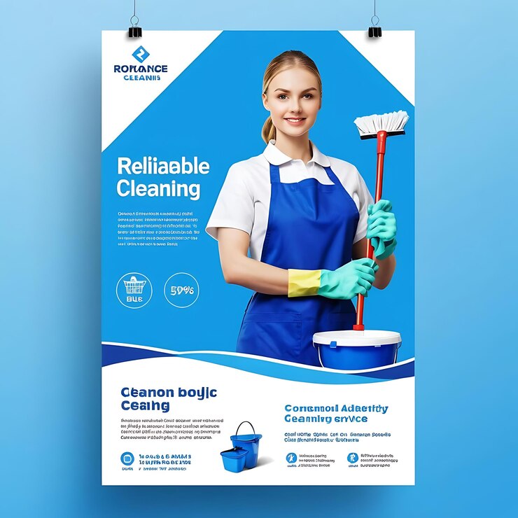 Photo le nettoyage est facilité par le modèle de flyer de poste