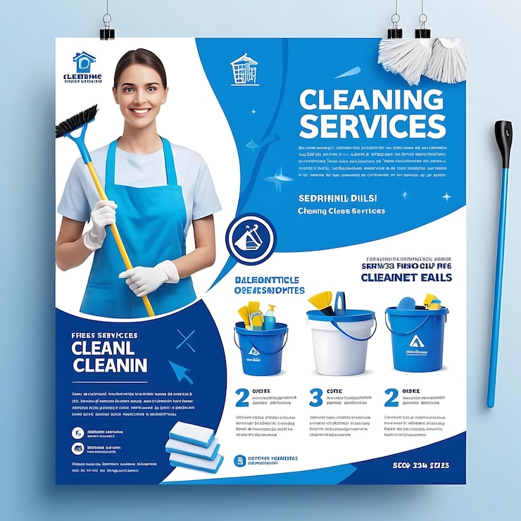 Photo le nettoyage est facilité par le modèle de flyer de poste