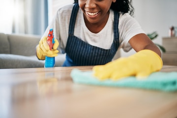 Main De Nettoyage Et Panier De Produits De Nettoyage Pour L'hygiène De La  Maison Familiale Avec Une Brosse Bouteilles Et Gants Femme Fournitures De  Nettoyage Et Femme De Ménage Sur Le Point