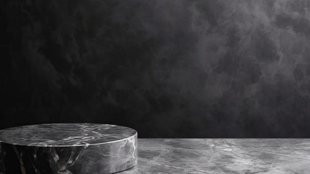 Nettoyez le dessus de table en marbre gris avec une fondation en pierre de ciment dim dim Ressource créative générée par l'IA