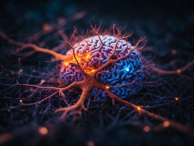 Photo neural cosmos un neurone inspiré par un tenseur avec une touche psychédélique