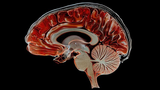 Photo neurologie insight mri scan du cerveau avec des annotations