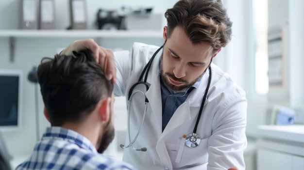 Un neurologue effectuant un examen neurologique avec un patient