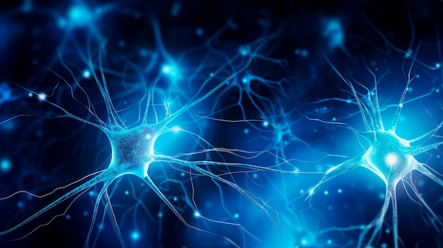 neurone humain sur fond noir