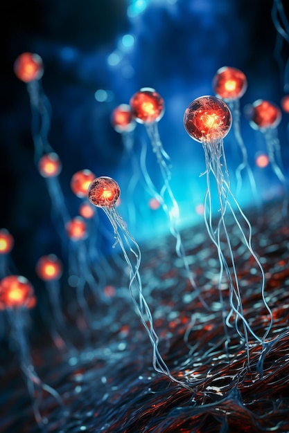 Les neurones des cellules neuronales qui relient le cerveau