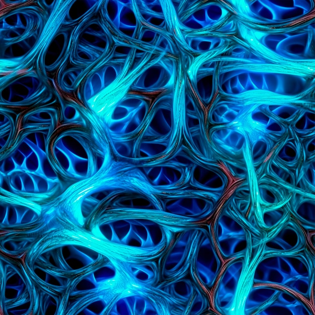 Neurones cérébraux abstraits sans couture parfaits pour le papier peint textile en tissu généré par l'IA de la maternelle