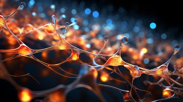 neurones communiquant sur fond d'écran HD 8K Image photographique