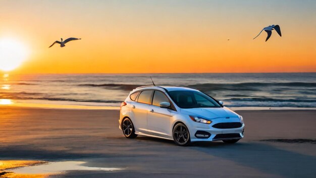 Nevada, États-Unis, 25 décembre 2018 Ford Fusion couleur argent sur le fond de la montagne