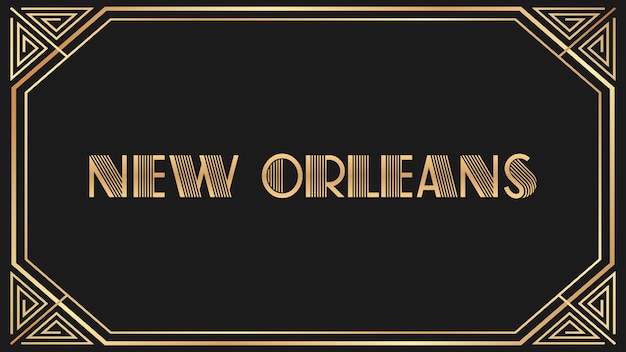 Photo new orleans jazz et le texte d'or