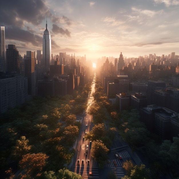 New York beau paysage 4k ultra réaliste Generative AI