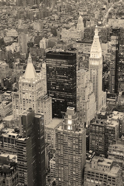 New York City Manhattan centre-ville en noir et blanc