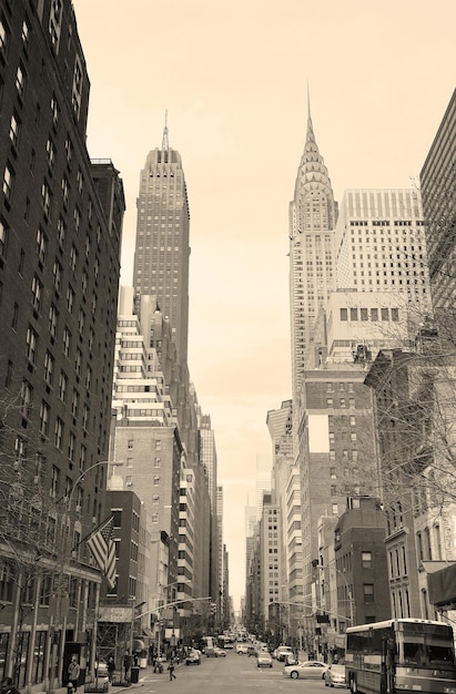 New York City Manhattan street view noir et blanc