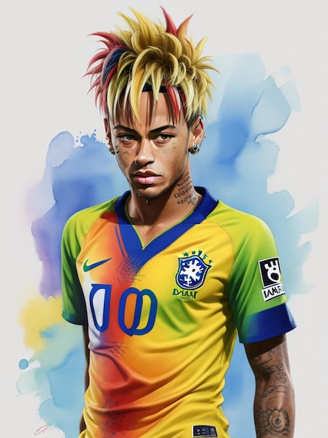 Neymar junior aquarelle