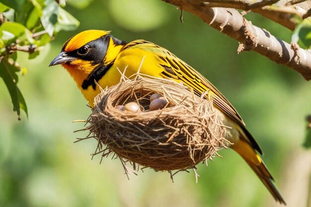 Photo un nid d'oiseau avec un bébé oiseau dans le nid