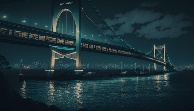 NightOverlook of TokyoGoogle Maps pont éclaboussures d'eau de mer