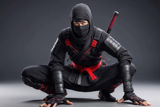 Un ninja qui porte de l'équipement.