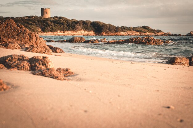 Photo niveau de surface de la plage par rapport au ciel