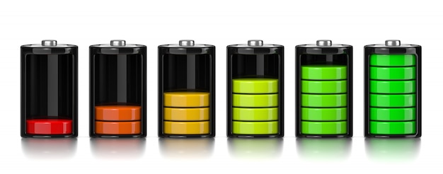 Photo niveaux de charge ensemble de batteries