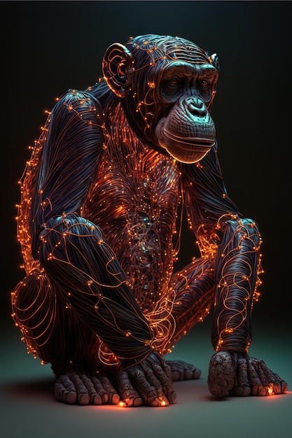 Nixie Tube Chimpanzé Sculpture