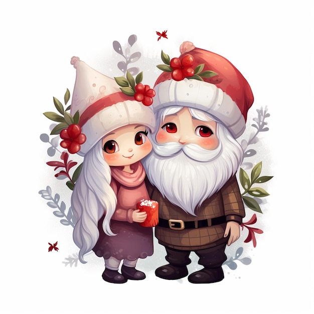 Noël Couple Gnome Gui Mignon