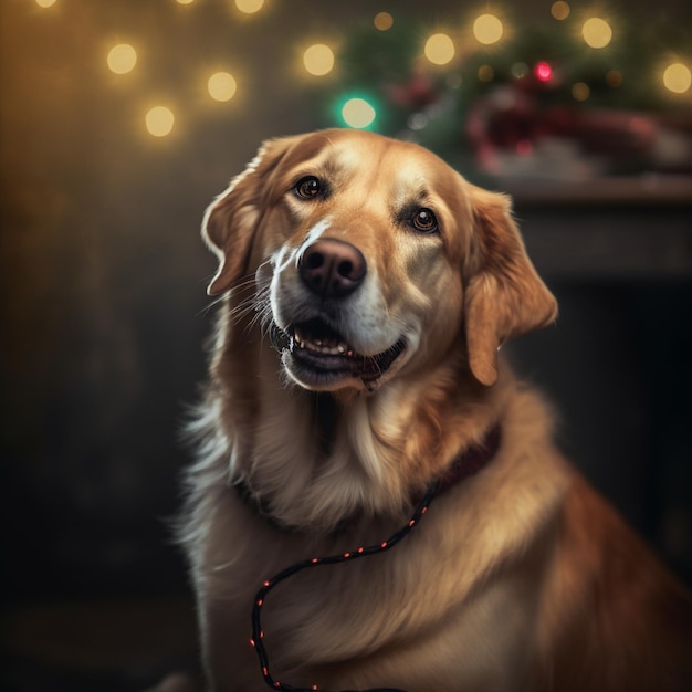 Noël et Dogroom dans la décoration de Noël