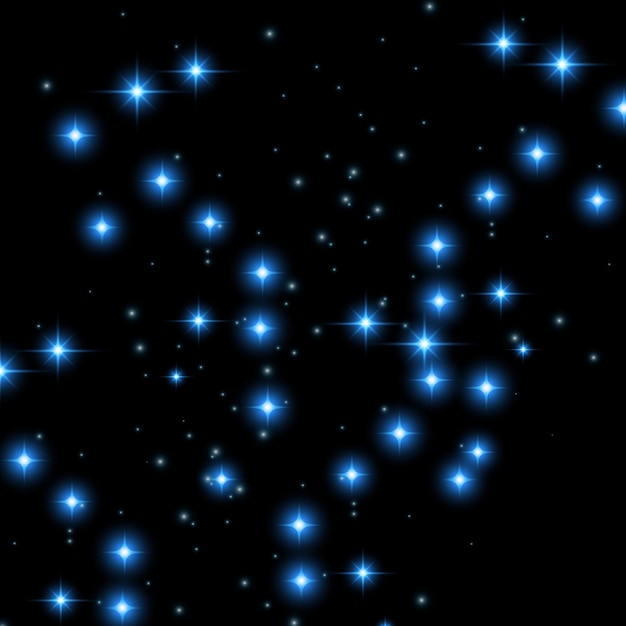 Noël étoiles de neige lumière à la nuit illustration