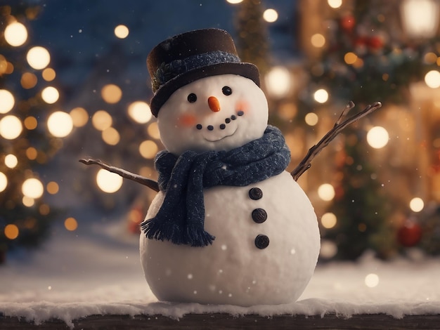 Noël mignon bonhomme de neige