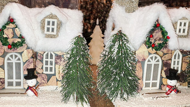 Noël et Nouvel An Fond festif avec des branches de sapin Arbre de Noël Jouets du Nouvel An produits par l'usine