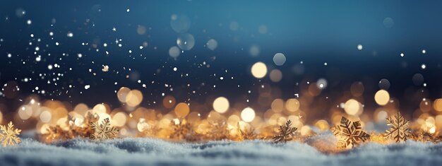Noël, Nouvel An, hiver, lumières dorées, bokeh festif, arrière-plan étincelant, IA, contenu généré