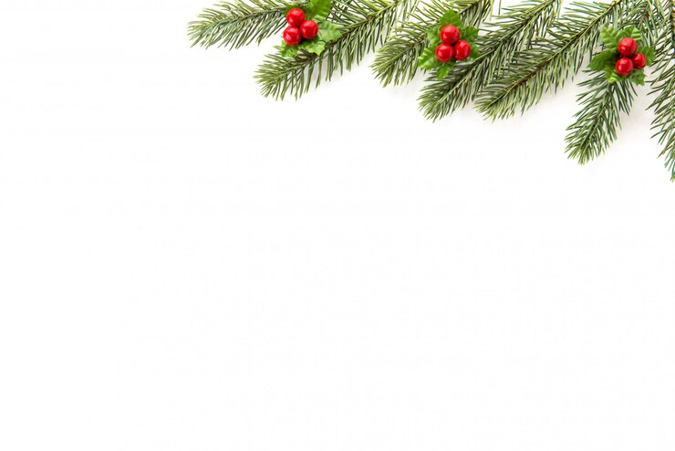 Photo noël et nouvel an vacances fond vue de dessus conception de frontière sur fond blanc