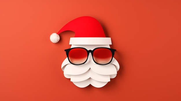 Noël, père Noël, à, rouges, lunettes soleil