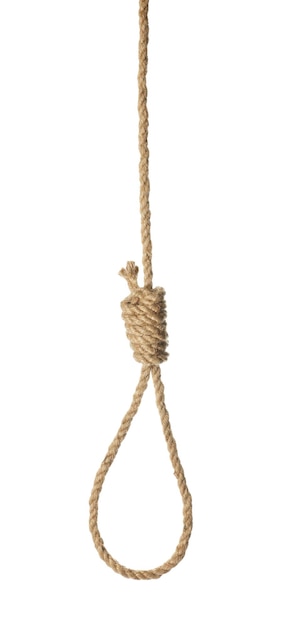 Photo noeud de corde avec noeud isolé sur blanc