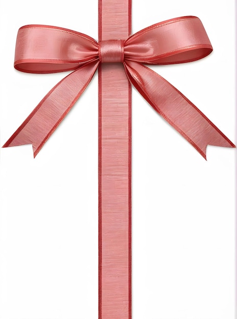 Un nœud rouge avec un ruban pour l'emballage des cadeaux