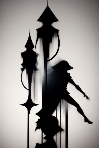 Noir et blanc silhouette style contraste abstrait personnes scène fond d'écran illustration de fond