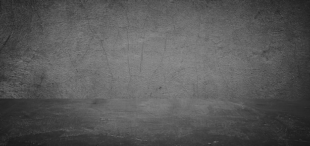 noir foncé grungy salle vide sol en béton de ciment et mur abstrait texture fond